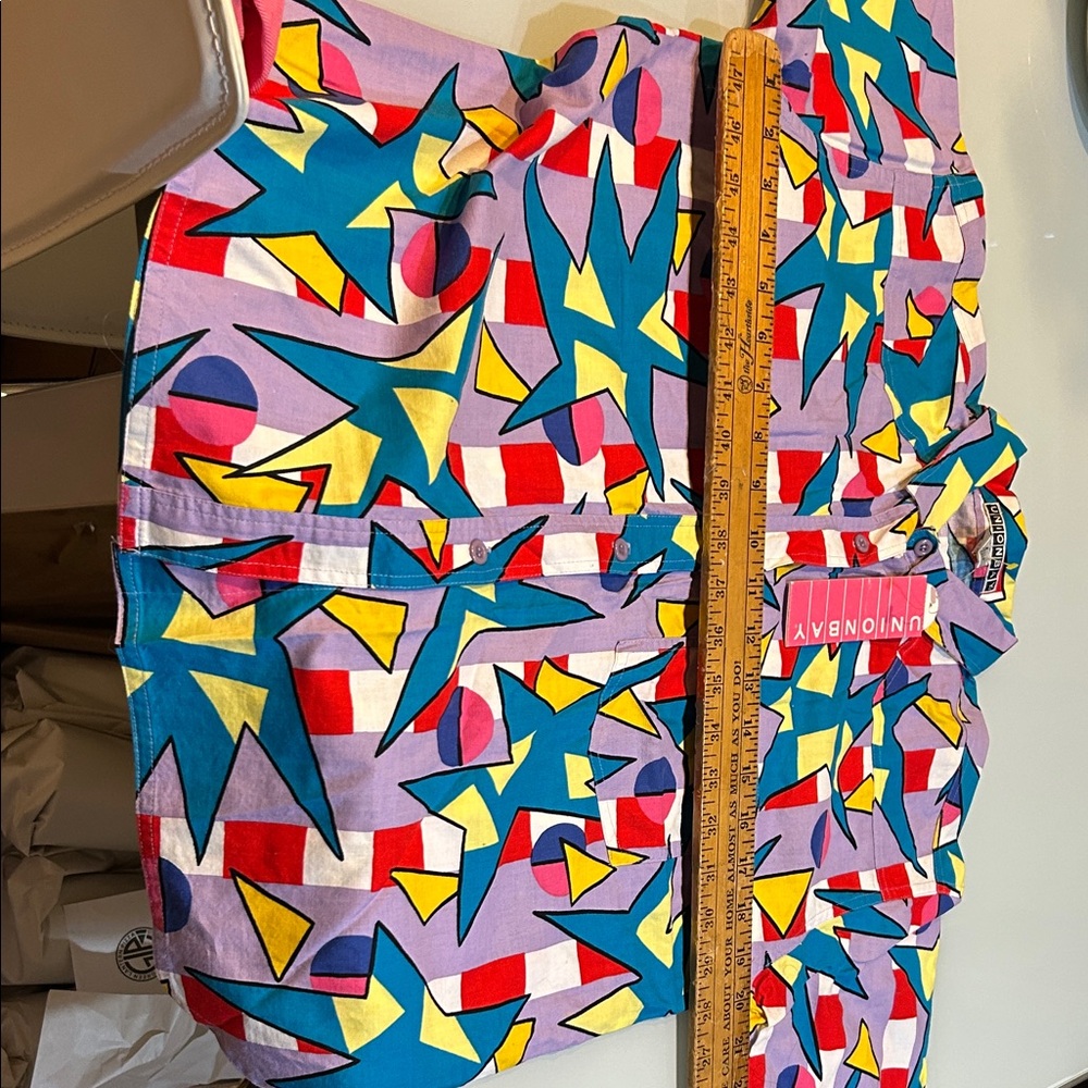 NWT Vintage Union Bay  Shirt with post modern geometric colors pop design - Picture 5 of 10